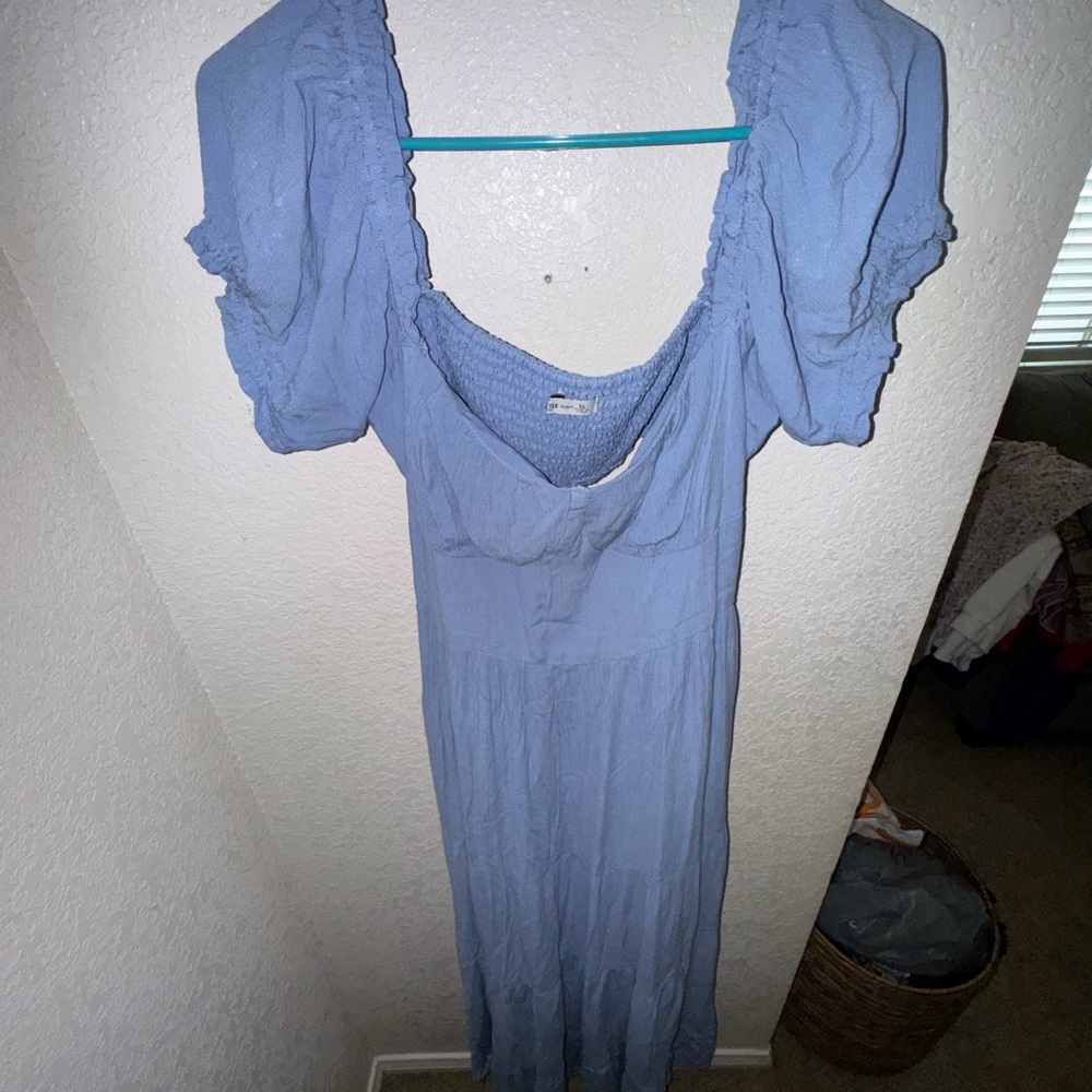 Hollister Blue Puff Sleeve Sundress